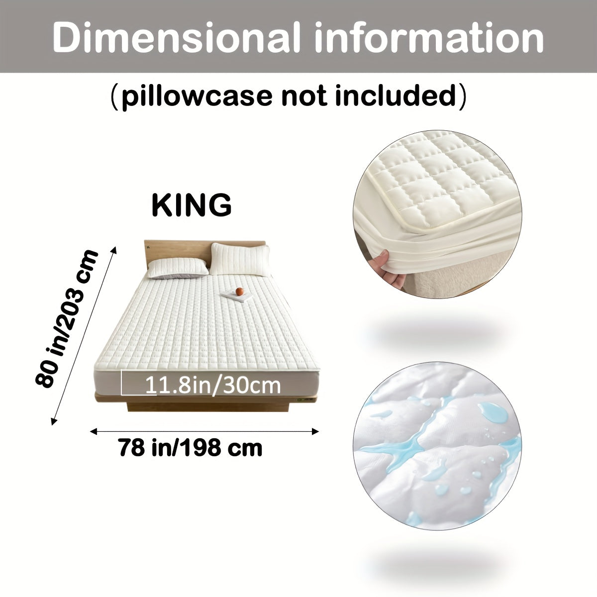 1pc Deluxe Hypoallergenic Mattress Protector - Deep Pocket, Quilted, Waterproof and Soft, for Comfortable Sleep in Bedroom or Guest Room