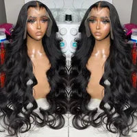 Perruque Pink full lace front wigs Transparent HD Lace Body Wave Wig natural hairline simulation human hair wigs for women