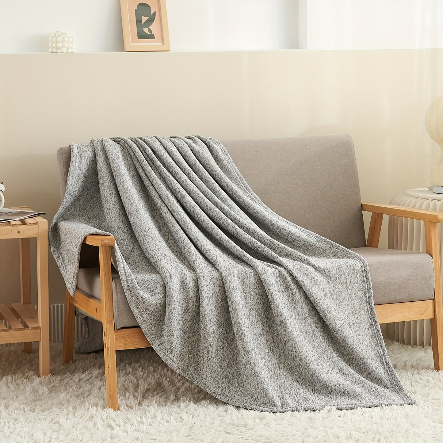 Sweatshirt Blanket Set TWIN (1blanket with 1 sham)/QUEEN (1blanket with 2 shams)/King (1blanket with 2 shams) 300GSM for Jersey Knit Thin Soft Breathable Blanket Set Brings a Stylish Appearance to Bedroom Living Room Couches for all year roud