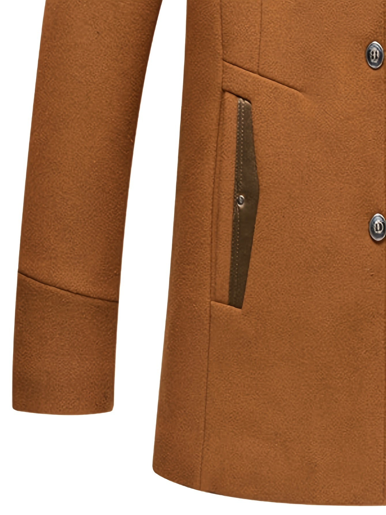 Men's Business Woolen Coat Fashion Scarf Non Ironing Woolen Coat Windproof Warm Coat