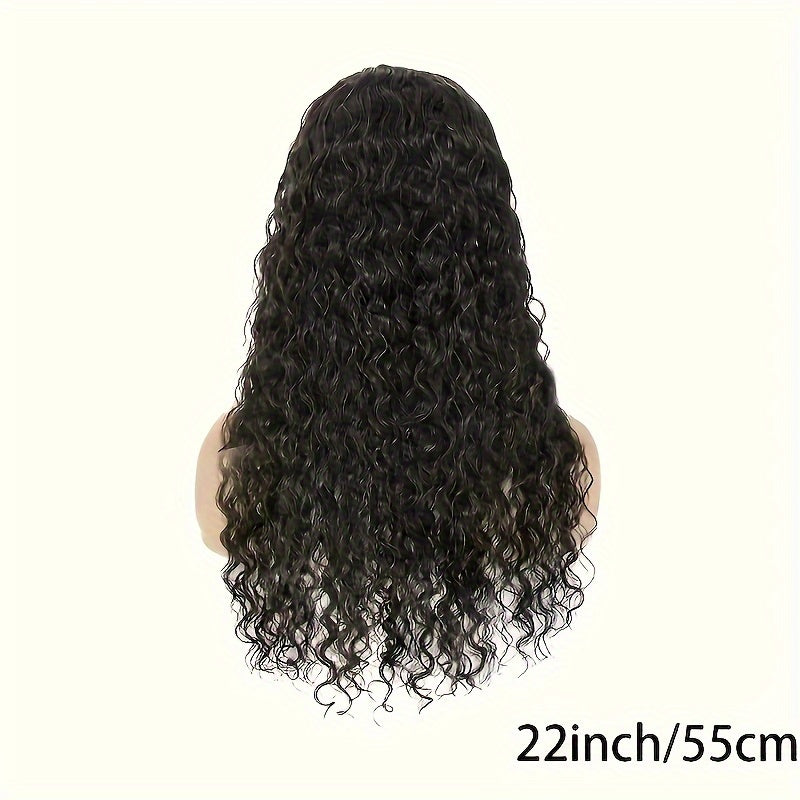 250% Density 28 Deep Curly Lace Front Wig - Pre-Plucked with Baby Hair, Natural Black Color, Kinky Curly Style, 13x6 Lace Area, Basics Style, Suitable for All Women
