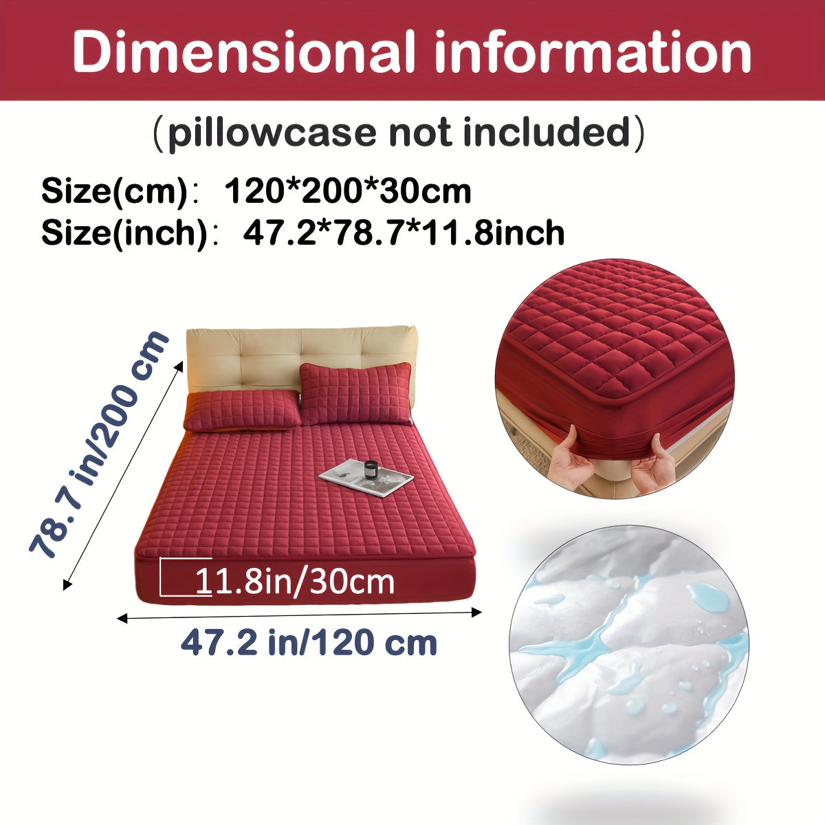 1pc Deluxe Hypoallergenic Mattress Protector - Deep Pocket, Quilted, Waterproof and Soft, for Comfortable Sleep in Bedroom or Guest Room