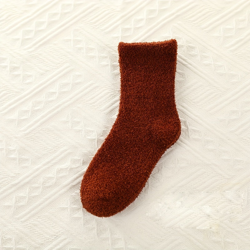 3pairs Boys Girls Kids Thickened Warm Socks For Winter, Loose Top Comfy Crew Socks, Children's Trendy Socks