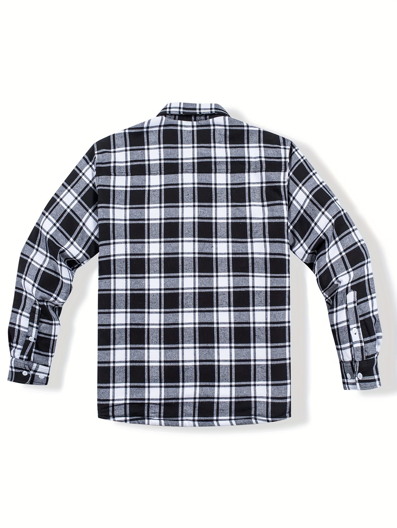 Big And Tall Men's Flannel Shirt Jacket Winter Turn-Down Collar Long Sleeve Fleece Lined Warm Classic Plaid Design 5 Pocket Shirt Jacket Button Front Adjustable Cuffs Soft Comfortable For Hiking Camping Fishing Dating Work Fleece Shirt Jacket