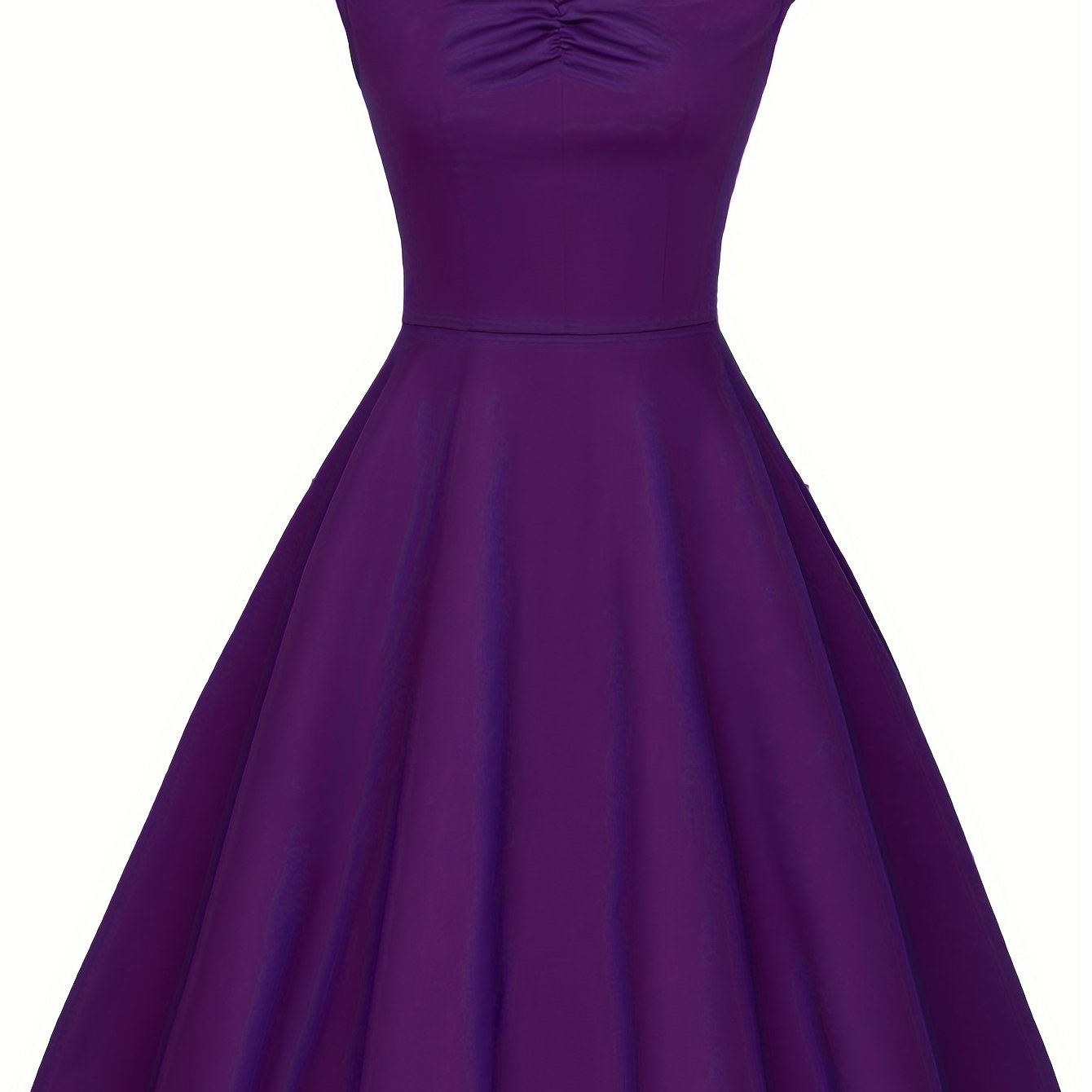 Vintage Short Sleeve Ruched Bridesmaid Dress - Fitted, Cotton, Micro Elasticity, Notched Collar, Solid Color - Hand Washable, Perfect for Wedding Party