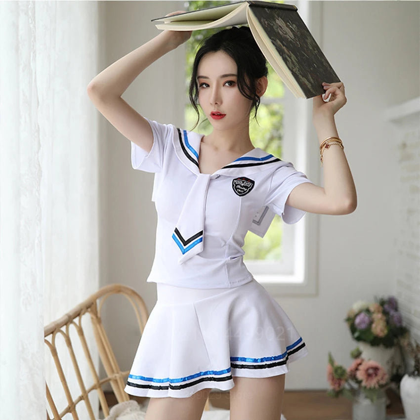 School Uniform Halloween Costumes Women Cosplay Sexy Pajamas Skirt Uniform Sailor Suit Japanese Korean Girls Jk Cute Students