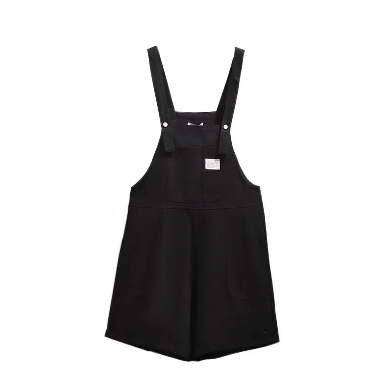 150Kg Plus Size Women's Spring Summer New Small Fresh Suspender Shorts 5XL 6XL 7XL 8XL 9XL Loose Cotton Shorts Black Rose-Red