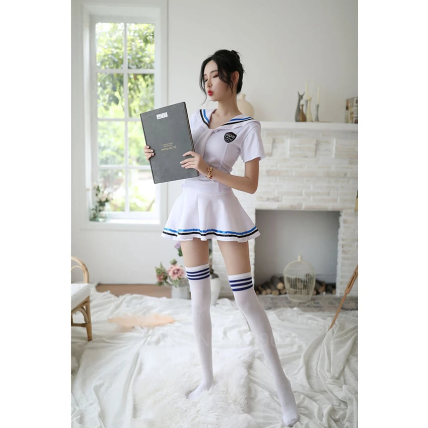School Uniform Halloween Costumes Women Cosplay Sexy Pajamas Skirt Uniform Sailor Suit Japanese Korean Girls Jk Cute Students