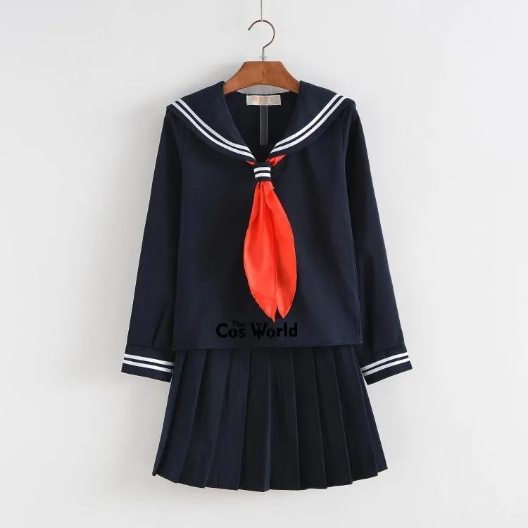S-5XL Jigoku Shoujo Enma Ai Summer Sailor Suit JK School Uniform Students Cloth Tops Skirts Anime Cosplay Costumes
