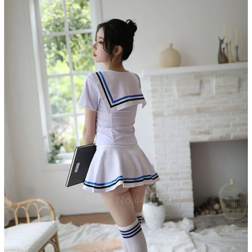 School Uniform Halloween Costumes Women Cosplay Sexy Pajamas Skirt Uniform Sailor Suit Japanese Korean Girls Jk Cute Students
