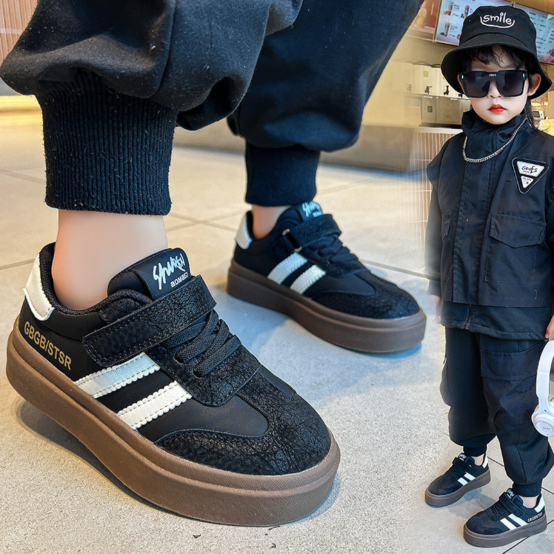 ZllKl Children's Sneaker Spring and Autumn New Boy Versatile Non-Slip Breathable Student Sneakers Girls' Soft Bottom German Training Shoes