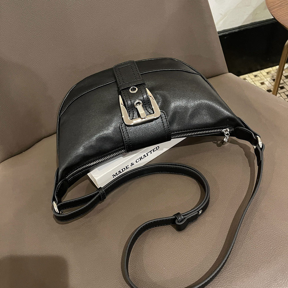 Women's bag retro single shoulder armpit bag new leather messenger bag live broadcast New first-layer calfskin dumpling bag 859