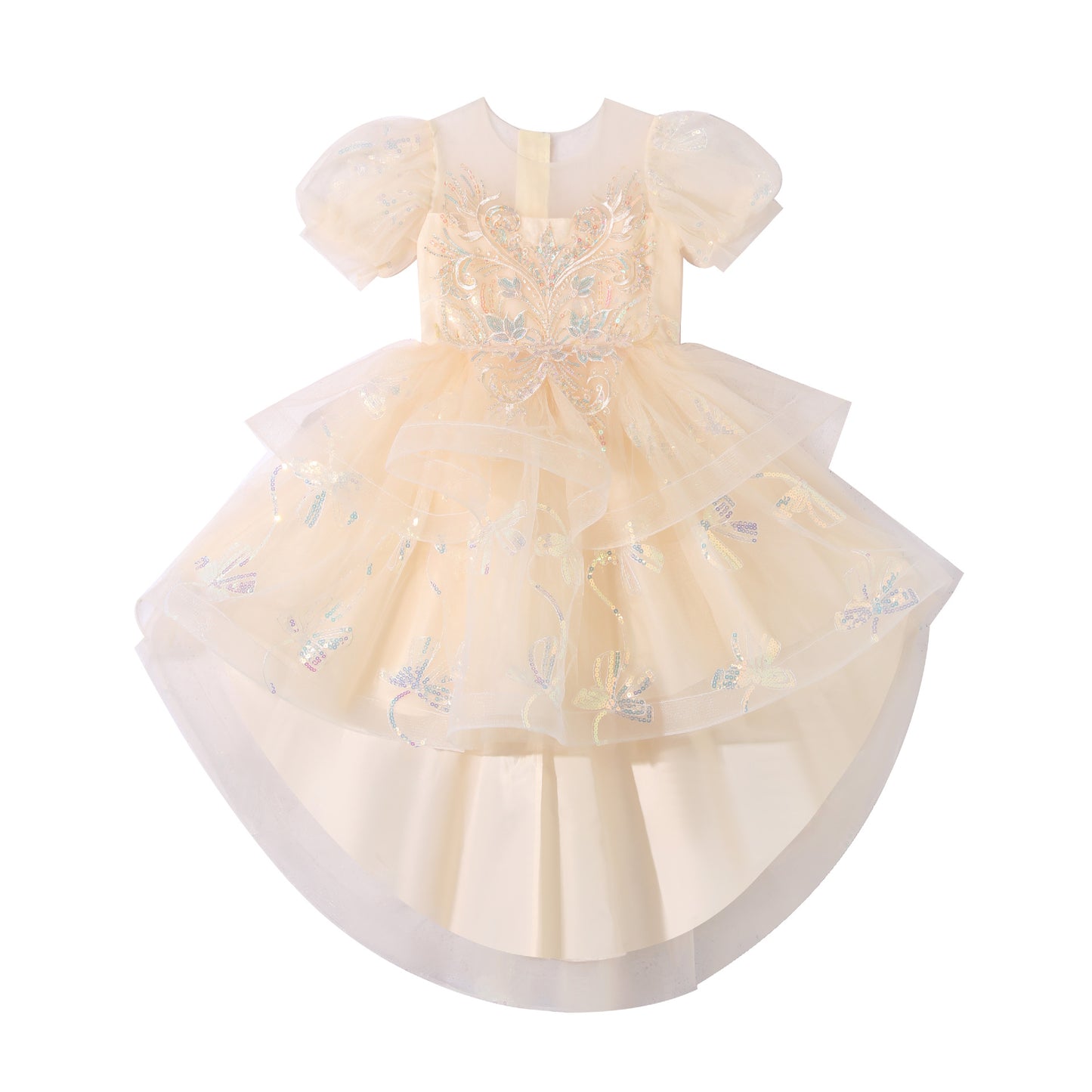 ZllKl Foreign Trade New Princess Flower Girl Wedding Gauze Dress Children's Performance Costume Girls' Dress Birthday Banquet