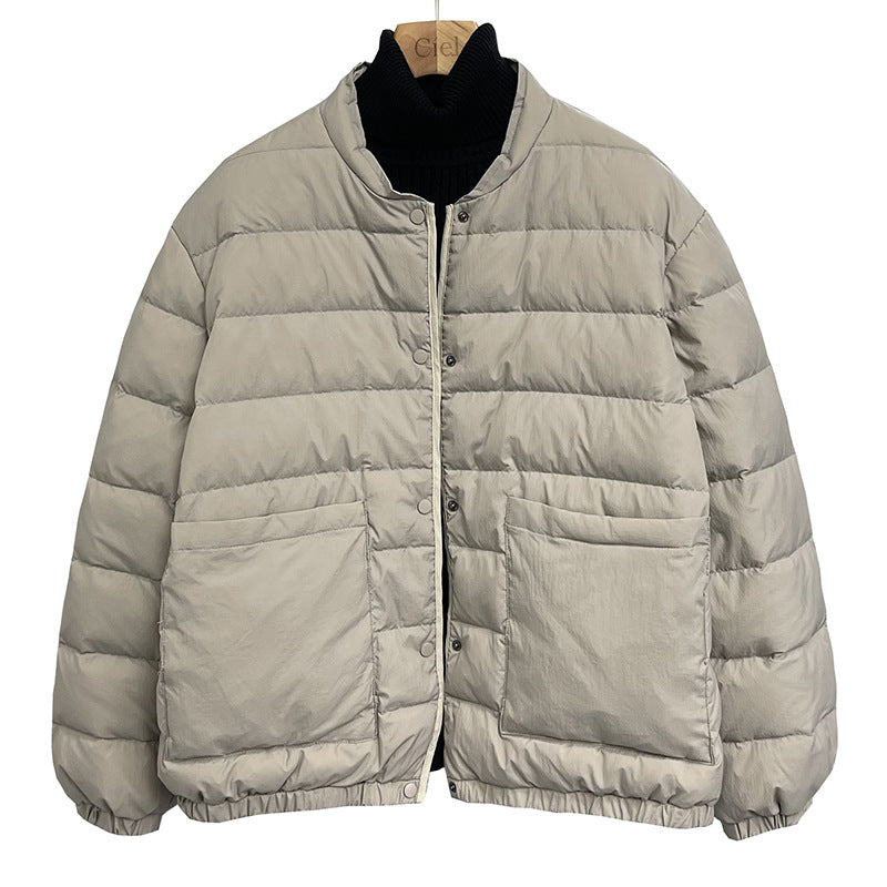 2023 autumn and winter new down jacket women's light and loose white duck down baseball collar commuter warm short jacket