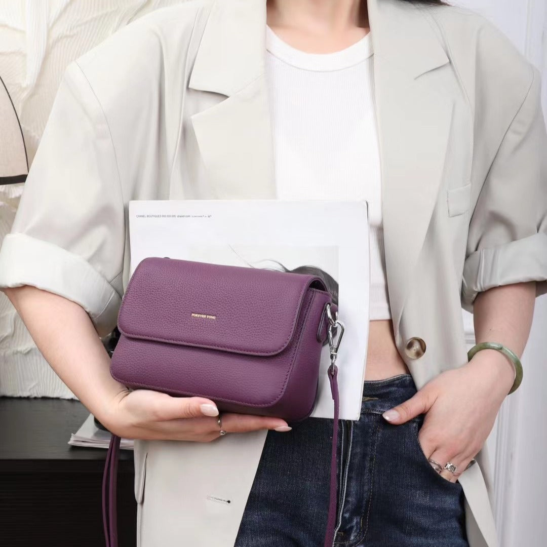 Leather chain bag shoulder messenger bag first layer cowhide small bag togo leather small fragrant style new small square bag women M213