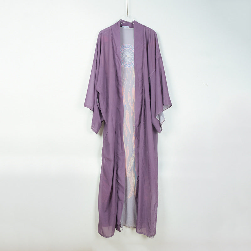 2025 printed blouse women's Manga Ocean Wings series sexy Muse long cardigan swimsuit with women