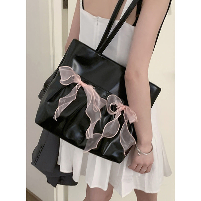 ZLLKL 2025 Korean niche design bow large-capacity bag women's new trendy fashion tote bag underarm bag