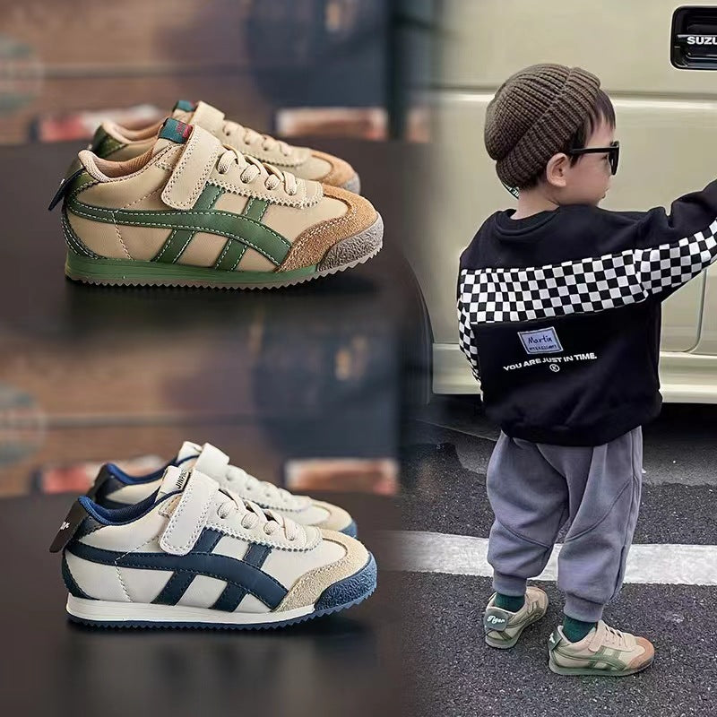 ZllKl Spring and Autumn New Children Soft Bottom Skateboard Shoes Boys' Non-Slip Sneaker Middle and Big Children Light Running Shoes Cortez