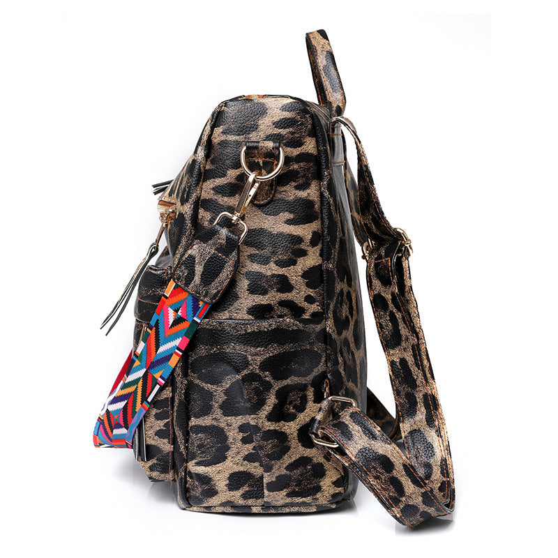 2025 Bags large capacity women, New fashion leopard print women's backpack bags women's fashion women's bags wholesale