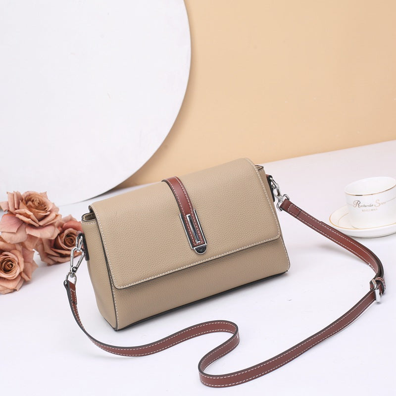 Small square bag women's messenger high-end leather women's bag casual versatile TOGO cowhide shoulder bag fashion small bag 9806