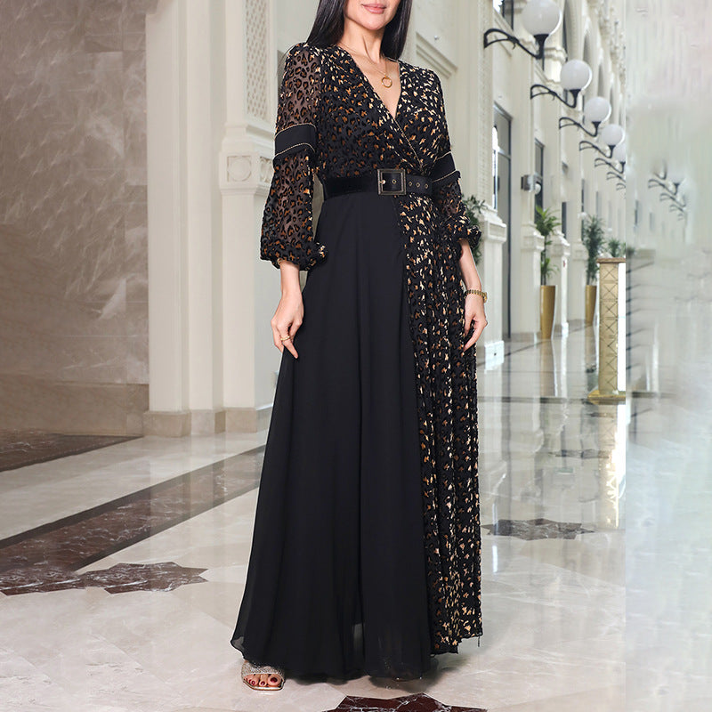 2025 New deep V-neck dress new elegant fashion simple sexy party dress