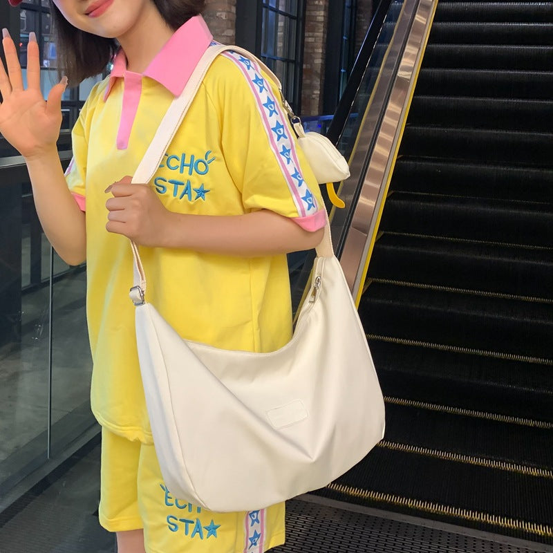 2025 ZLLKL Korean version of fashion nylon shoulder bag popular new simple girl shoulder bag versatile casual child and mother messenger bag women