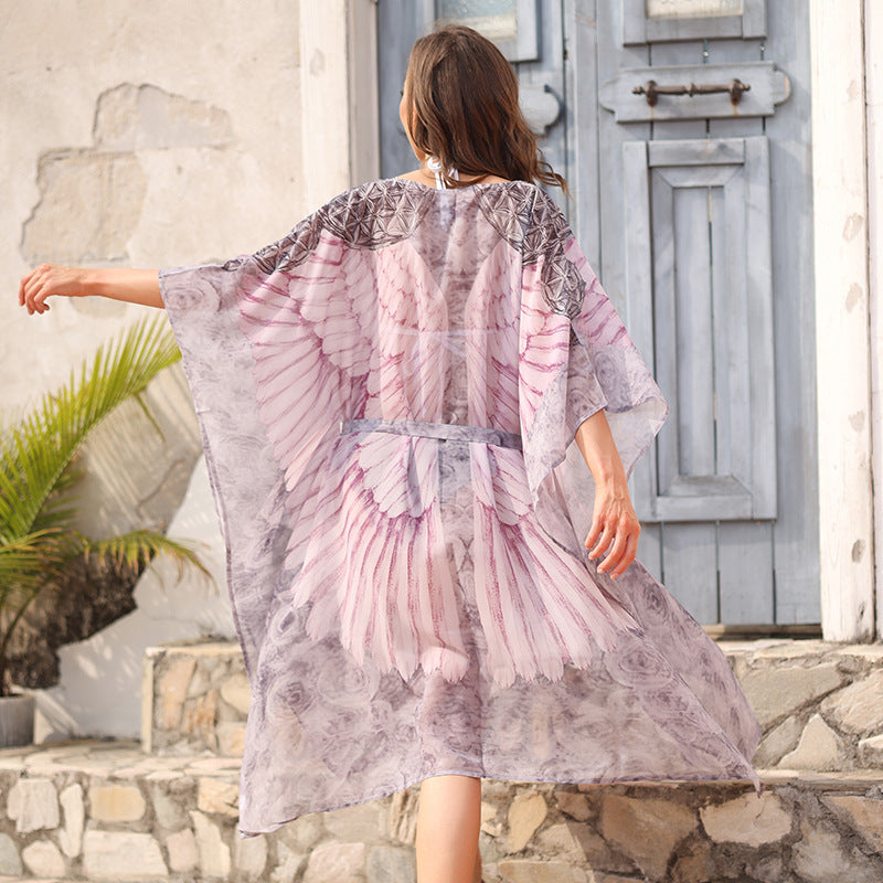 2025 Printed Blouse Sunshade Women Manga Ocean Wings Series Sexy Muse New Pullover Sunscreen