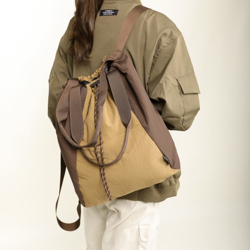 Cross-Border Bag New Nylon Backpack Women's Contrast Color Yoga Sports Bag Large Capacity Handbag Bags
