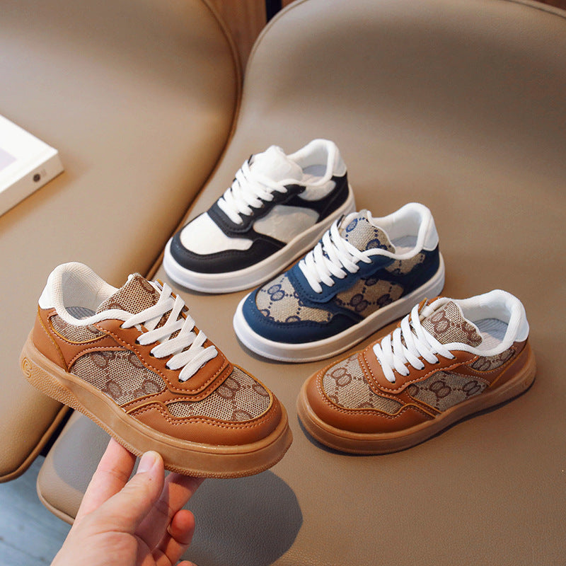 ZllKl Autumn and Winter New Korean Style Children's Sports Casual Shoes Girls Low Top Boys Baby Shoes Running Shoes Fashion