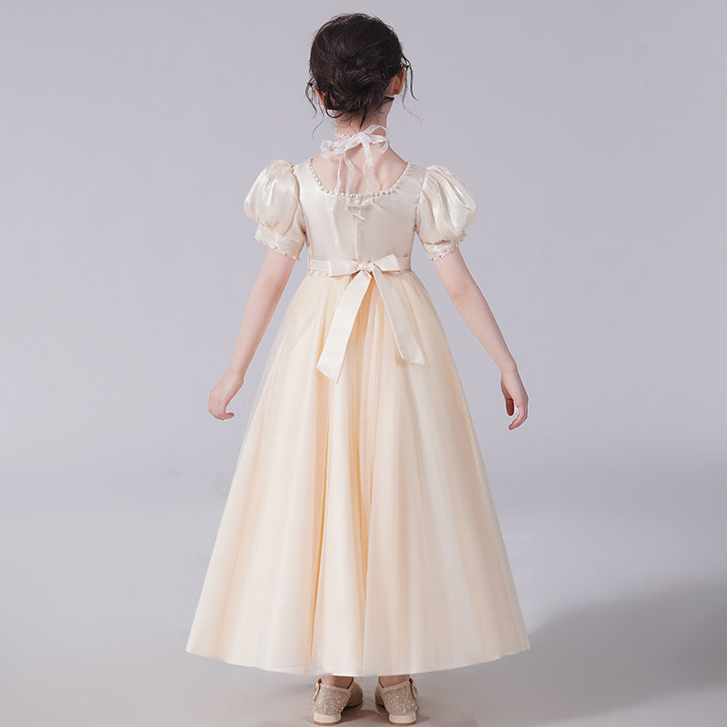 ZllKl Children's Dress Princess Dress Children's Summer Clothing Western Style Little Girl Birthday Catwalk Costume for Piano Performance Girl Dress