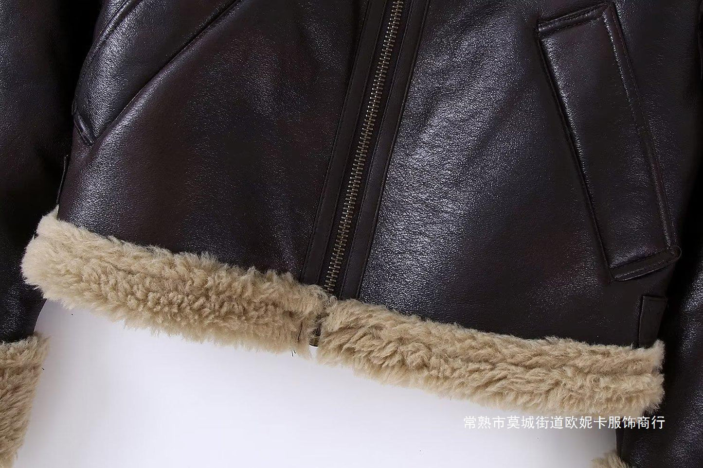 European and American wholesale autumn and winter new women's clothing casual imitation leather versatile double-sided short jacket