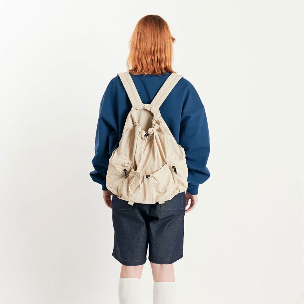 Cross-Border New South Korea Niche Student Nylon Backpack Schoolbag Female Large Capacity Travel Drawstring Backpack