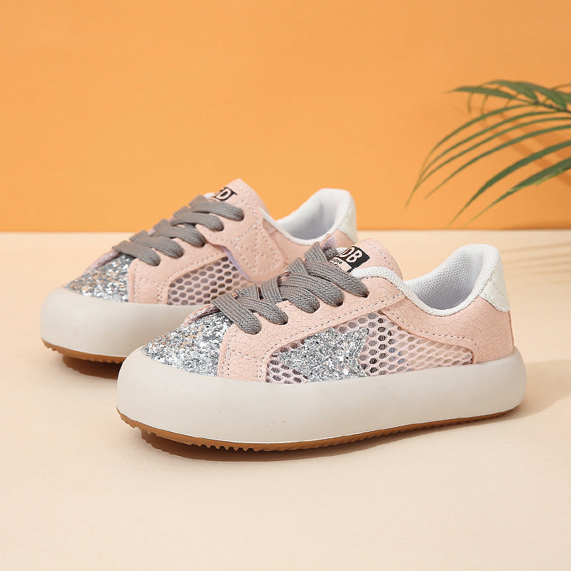ZllKl Girls Low-Top Sneakers Autumn New Fashion Children's Casual Pumps Little Girl Soft Bottom Non-Slip Sneaker
