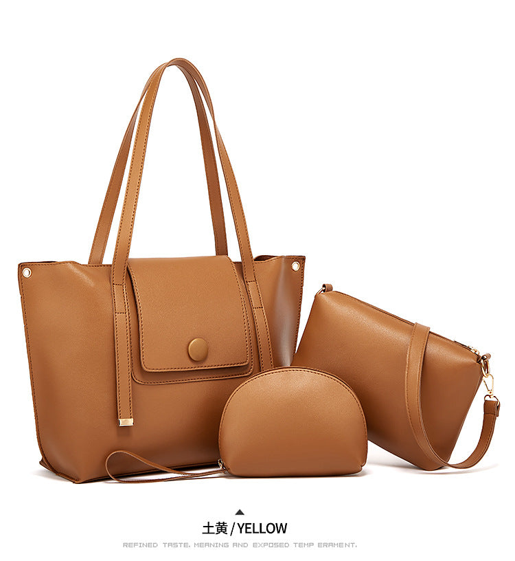 ZLLKL 2025popular new women's bag retro shoulder handbag new large-capacity fashion oblique span three sets of mother and child bags