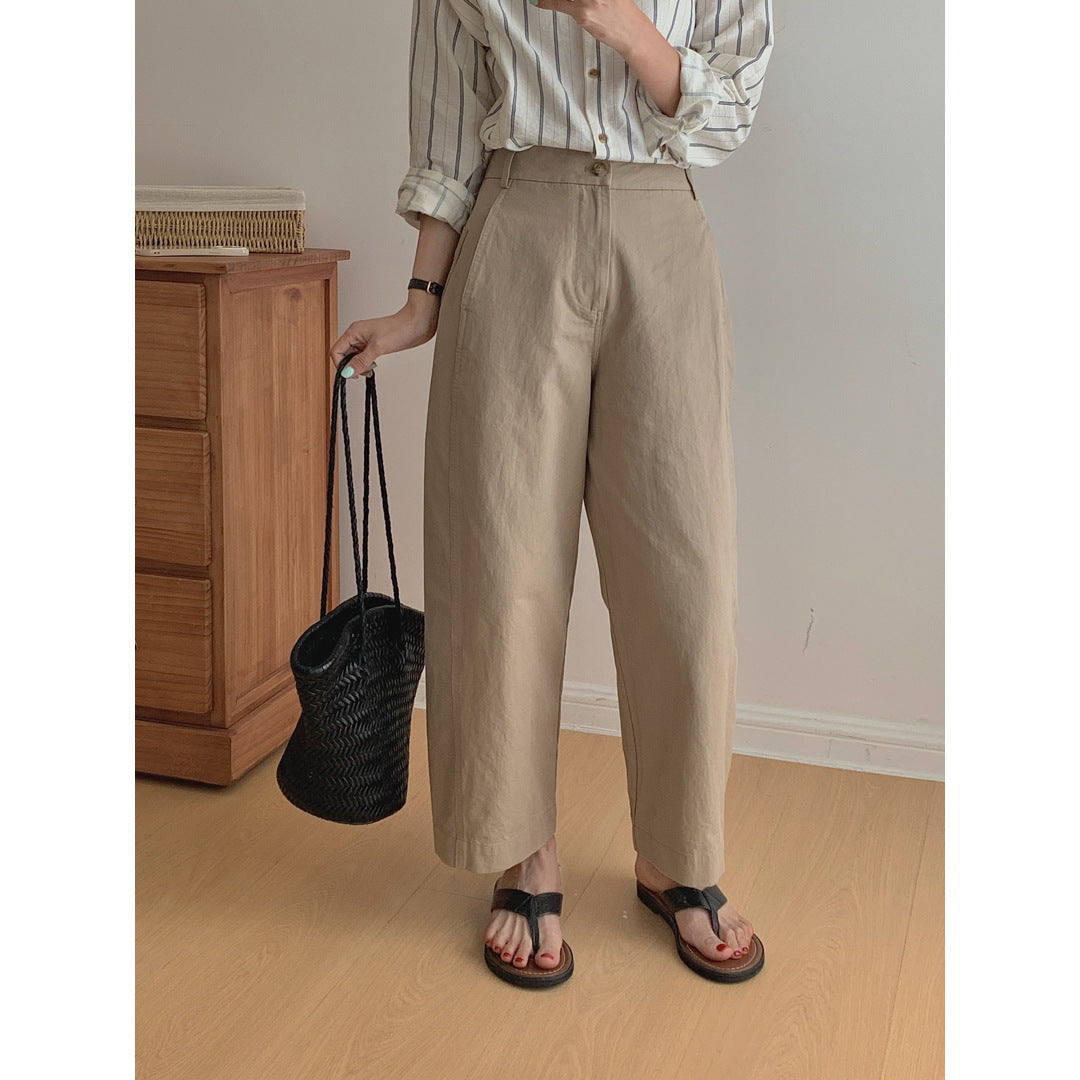 ZllKl Gagd Japanese Yamamoto Pants Casual Pants Women's All-Match Multicolor Loose Straight Small Cropped Grandma's Pants Spring