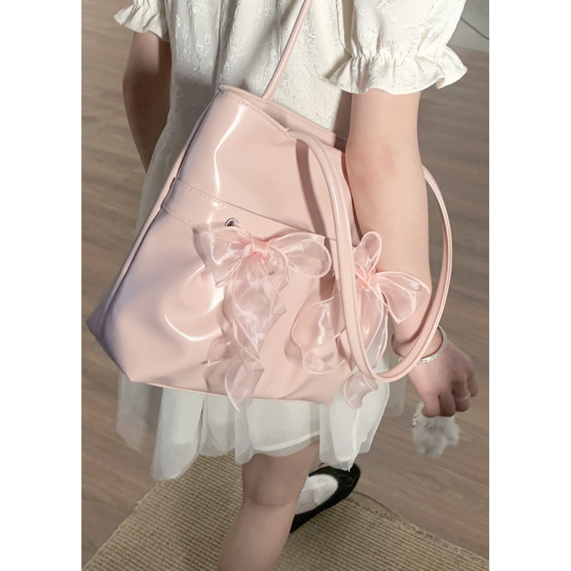 ZLLKL 2025 Korean niche design bow large-capacity bag women's new trendy fashion tote bag underarm bag