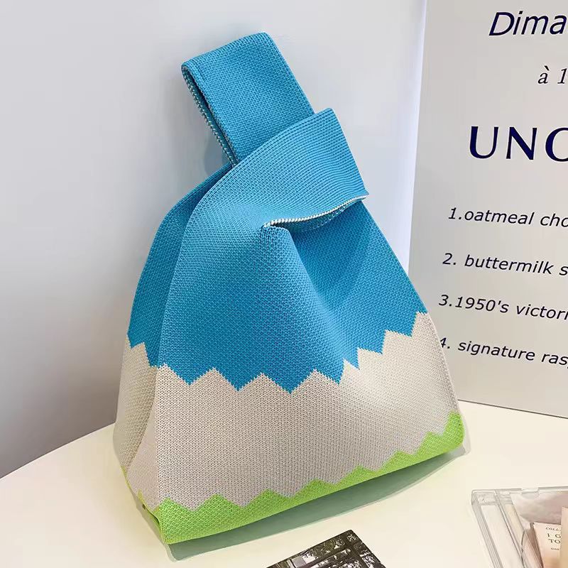 ZllKl Knitted Bag with Hand Gift Bag Handbag Rabbit Hand Bag Ins Large Capacity Gift Bag Small Handbag Wrist