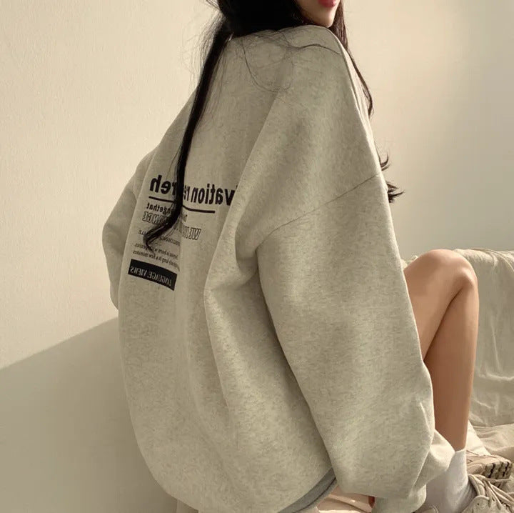 ZLLKL 2025 Sweater women's 2025n oversize large size loose trendy brand pack fleece thickened new women's spring autumn and winter thin