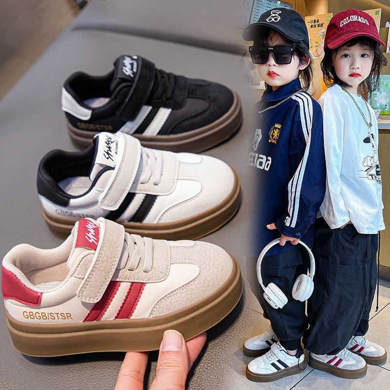 ZllKl Children's Sneaker Spring and Autumn New Boy Versatile Non-Slip Breathable Student Sneakers Girls' Soft Bottom German Training Shoes