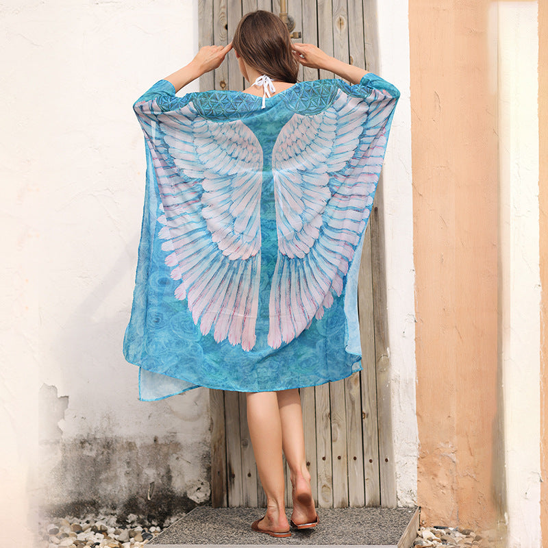 2025 Printed Blouse Sunshade Women Manga Ocean Wings Series Sexy Muse New Pullover Sunscreen