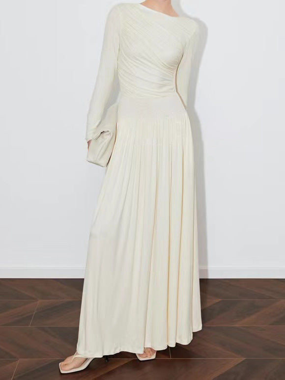 2025 Nanyou spot retro elegant light luxury slim fit gentle wind niche design high sense mousse dress women