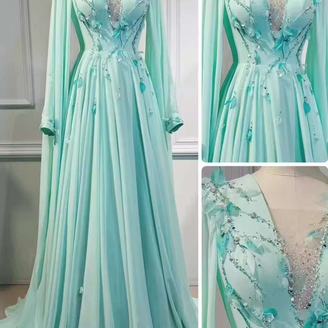 Temperament host evening dress 2025 new high-end sense thin student art test guzheng vocal solo performance suit female