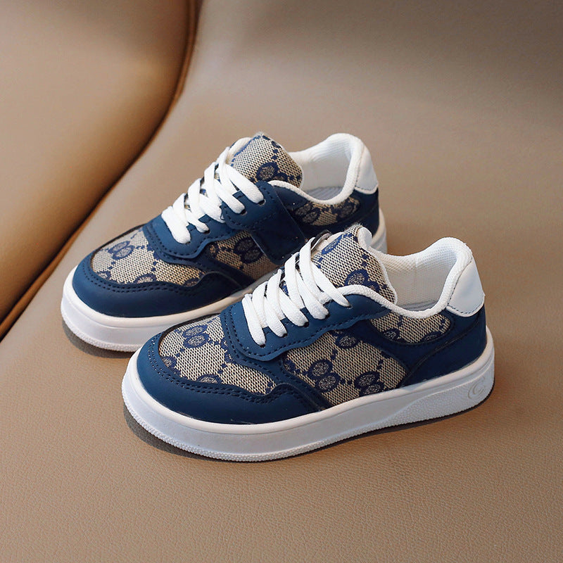 ZllKl Autumn and Winter New Korean Style Children's Sports Casual Shoes Girls Low Top Boys Baby Shoes Running Shoes Fashion