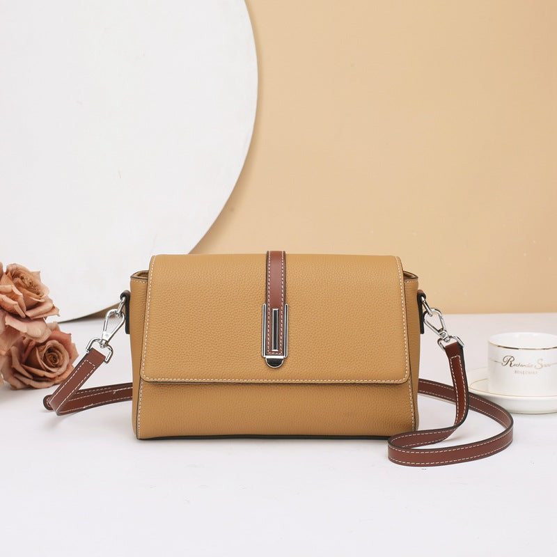 Small square bag women's messenger high-end leather women's bag casual versatile TOGO cowhide shoulder bag fashion small bag 9806