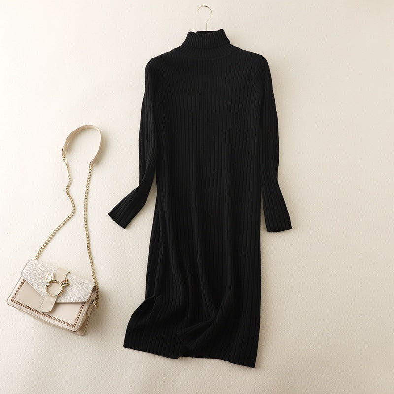 ZllKl High-necked medium and long sweater skirt women's bottoming shirt New new autumn and winter with knitted dress over the knee