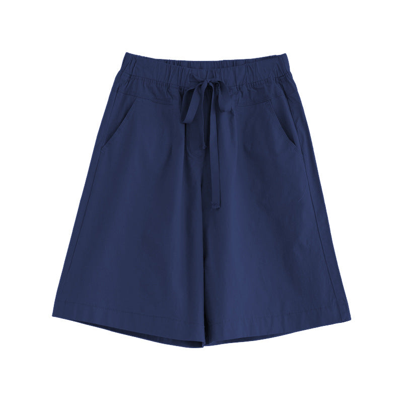ZllKl Cotton Shorts Women's Loose Shorts Summer Thin High Waist 100.00kg plus Size Casual Pants Women's Wide Leg Slimming Middle Pants