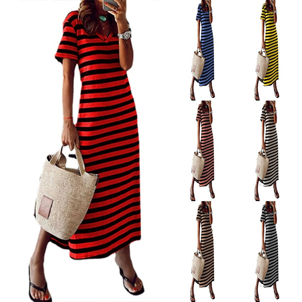ZllKl Spring European and American Style Wish Best Selling Women's Clothes Cross-Border Slit Loose Printed Skirt New Jumpsuit