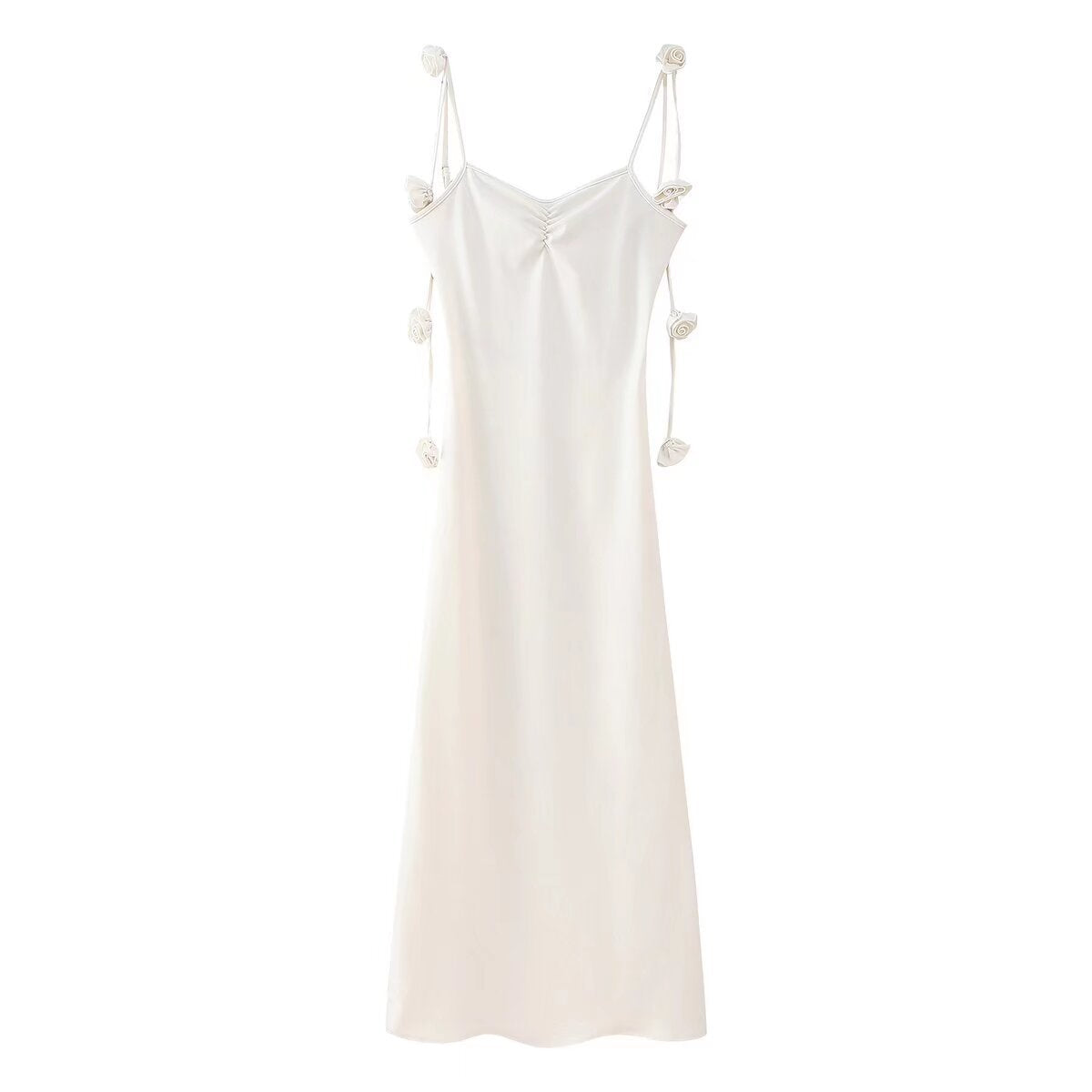 Women's Clothing 2025 Spring and Summer New European and American Style Fashion Ins Sexy Backless Flower Decorative Sling Dress