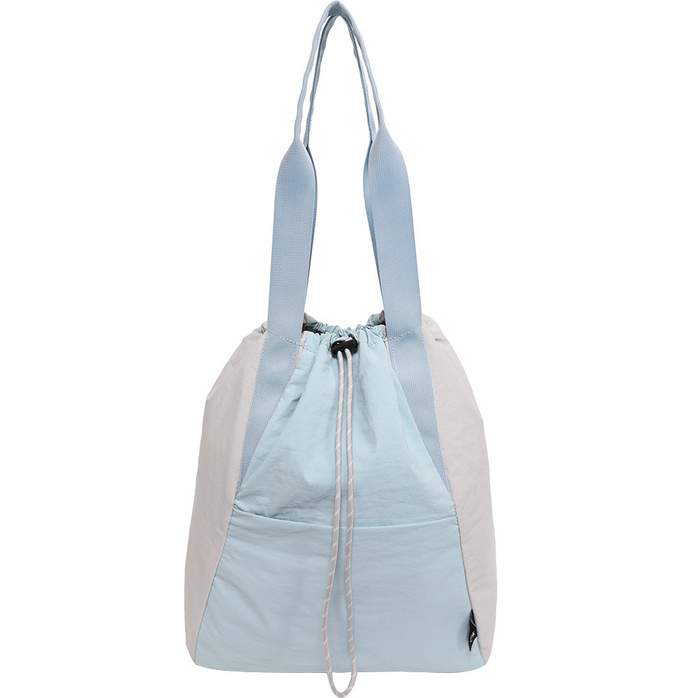 Cross-Border Bag New Nylon Backpack Women's Contrast Color Yoga Sports Bag Large Capacity Handbag Bags