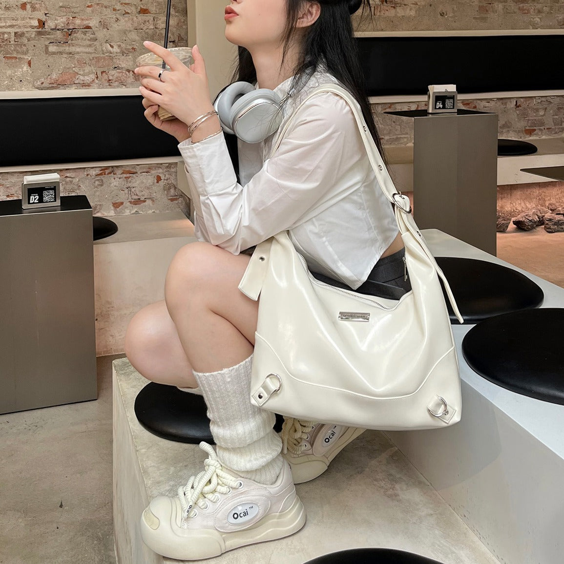ZLLKL 2025 This year's popular bag women trendy lazy style Spice Girl soft leather shoulder bag crossbody tote bag niche design